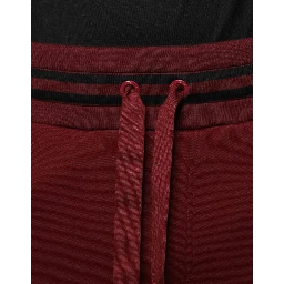 Dark Red Cotton Men Jogger Sweatpants Pants
