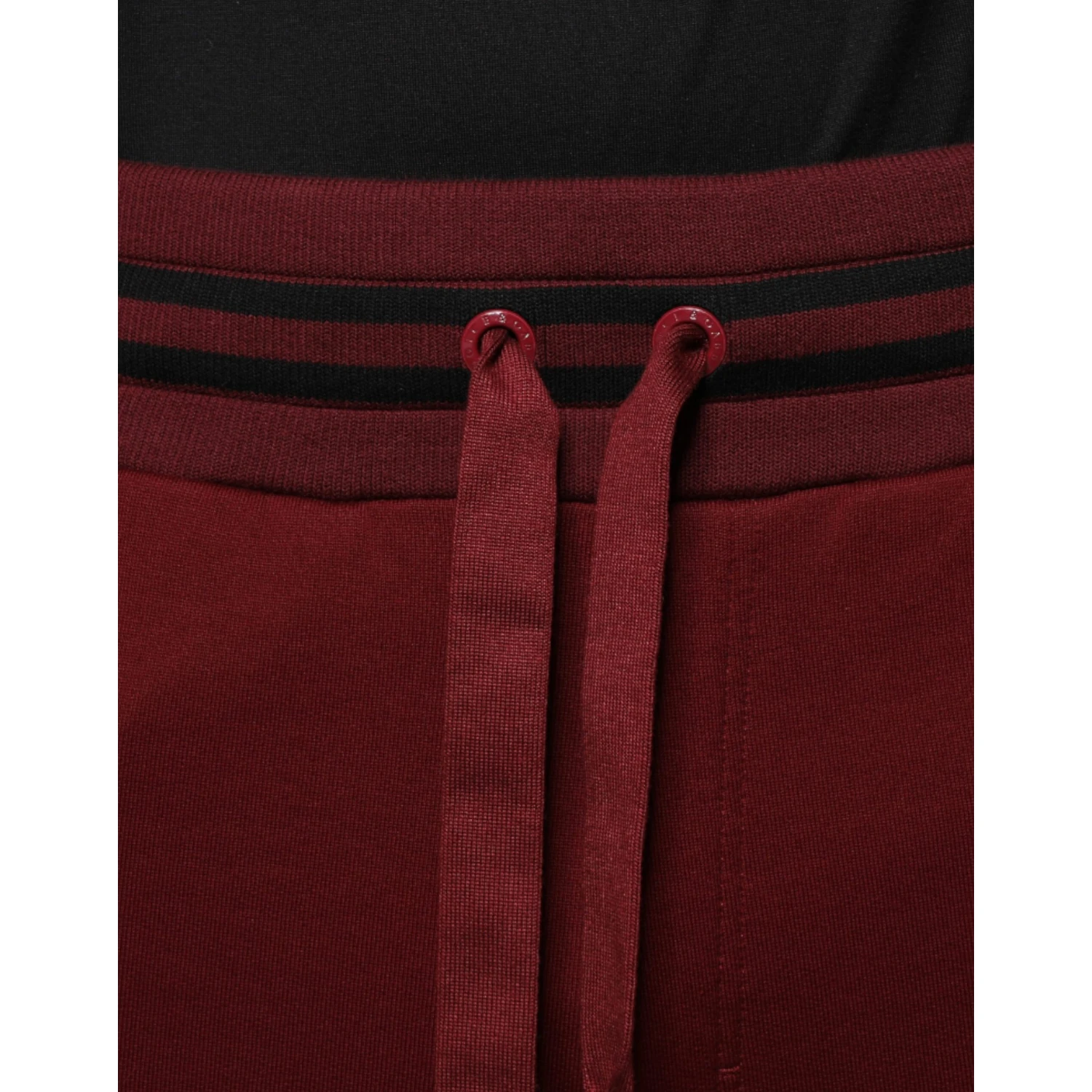 Dark Red Cotton Men Jogger Sweatpants Pants