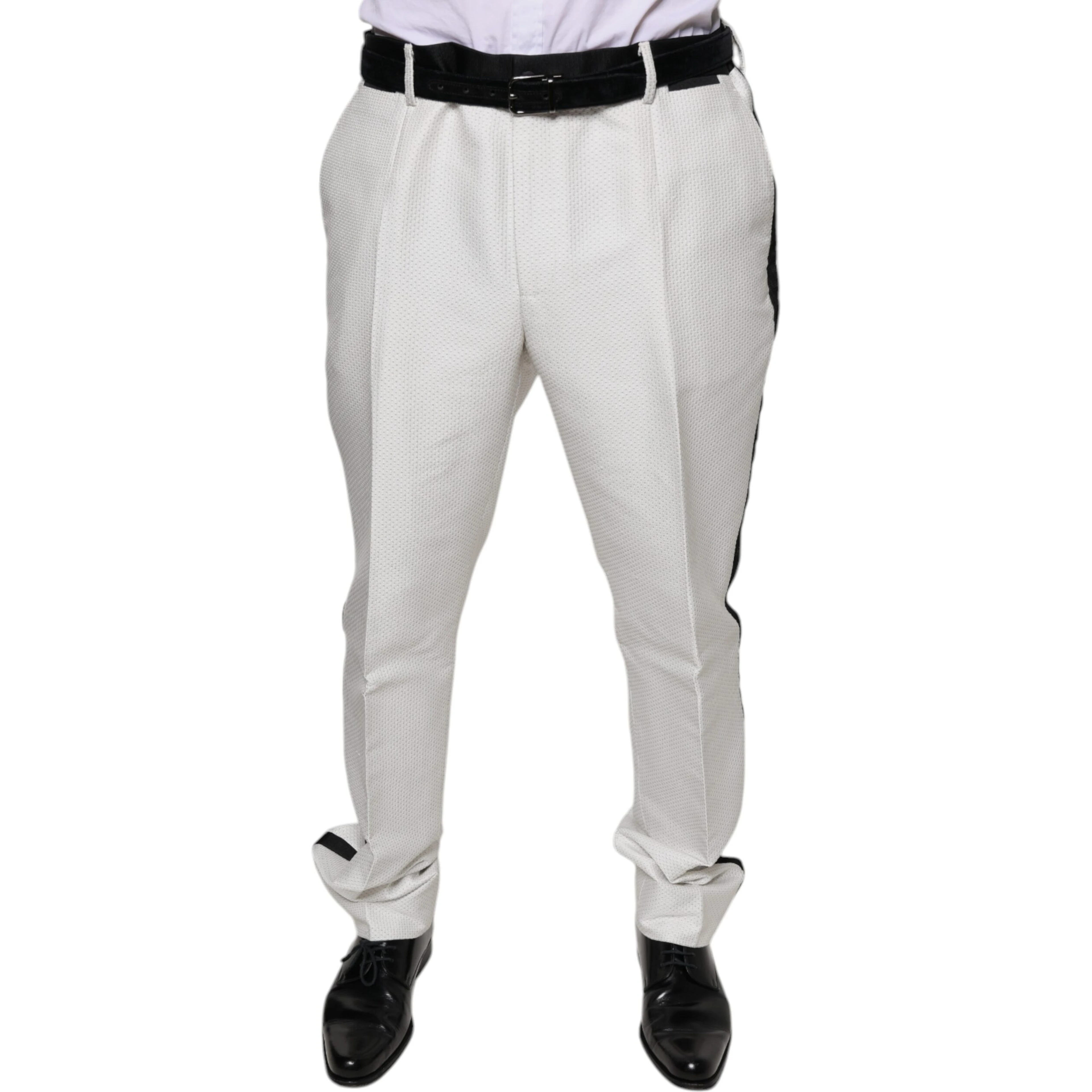 White Polyester Formal Dress Pants