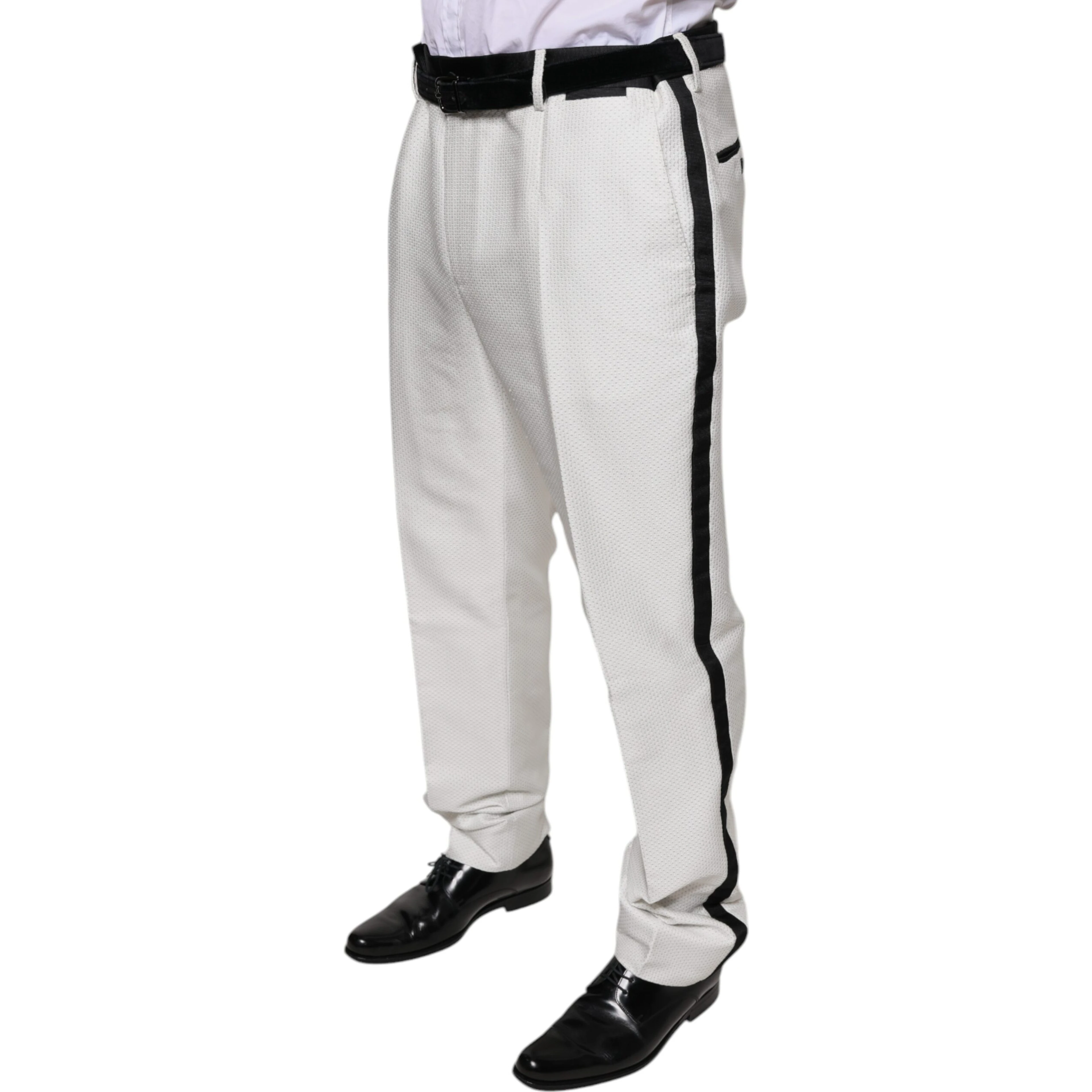 White Polyester Formal Dress Pants