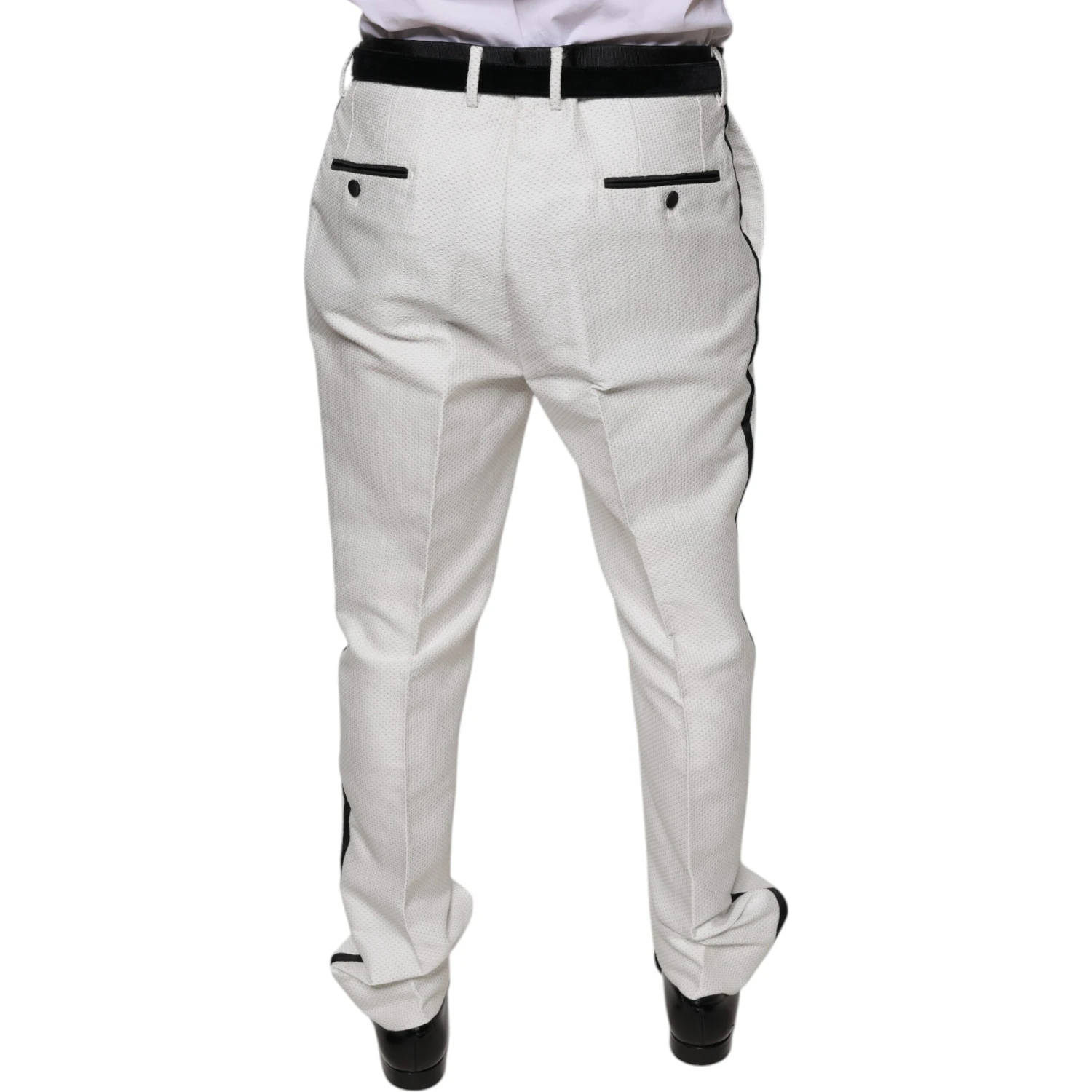 White Polyester Formal Dress Pants