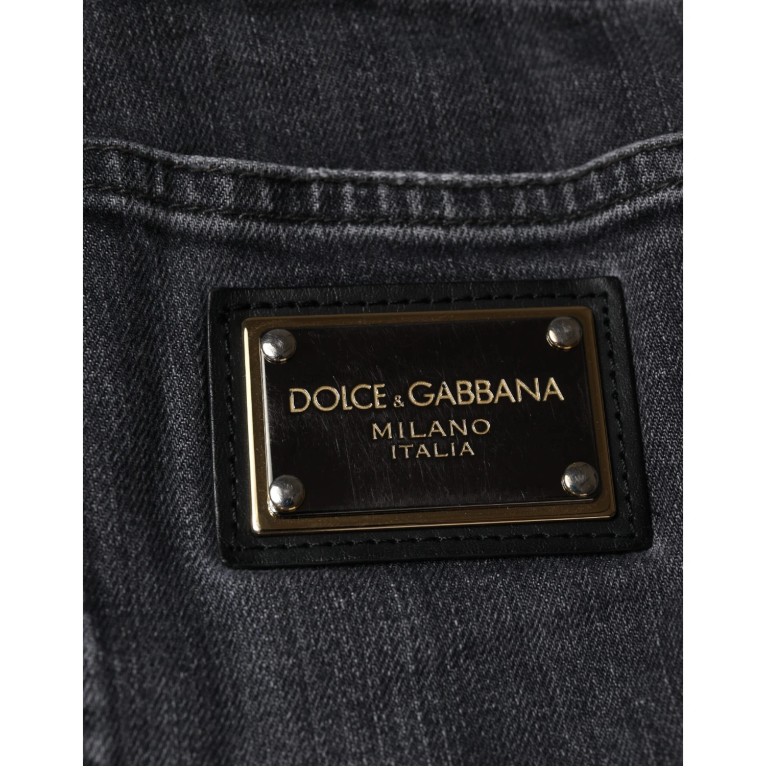 Dark Gray Tattered Cotton Skinny Denim Jeans