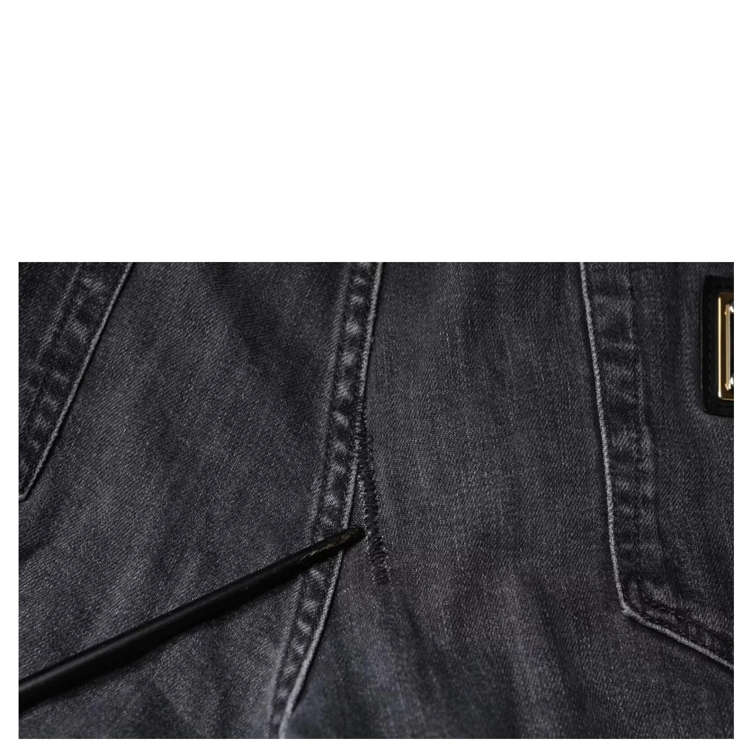 Dark Gray Tattered Cotton Skinny Denim Jeans