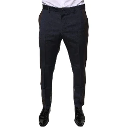 Black Cotton Wool Formal Dress Pants