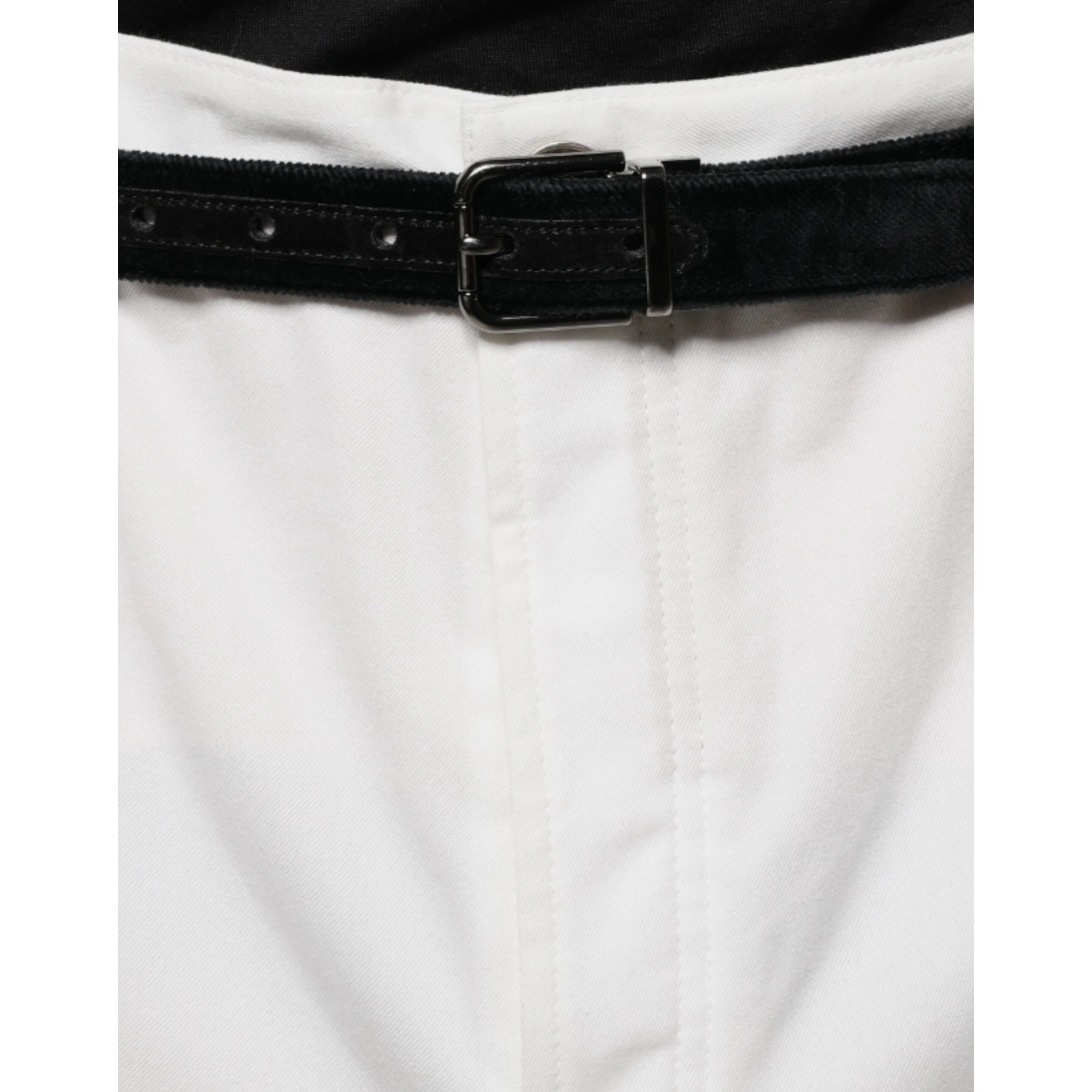 White Cotton Men Dress Tapered Pants