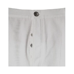 White Cotton Men Dress Tapered Pants