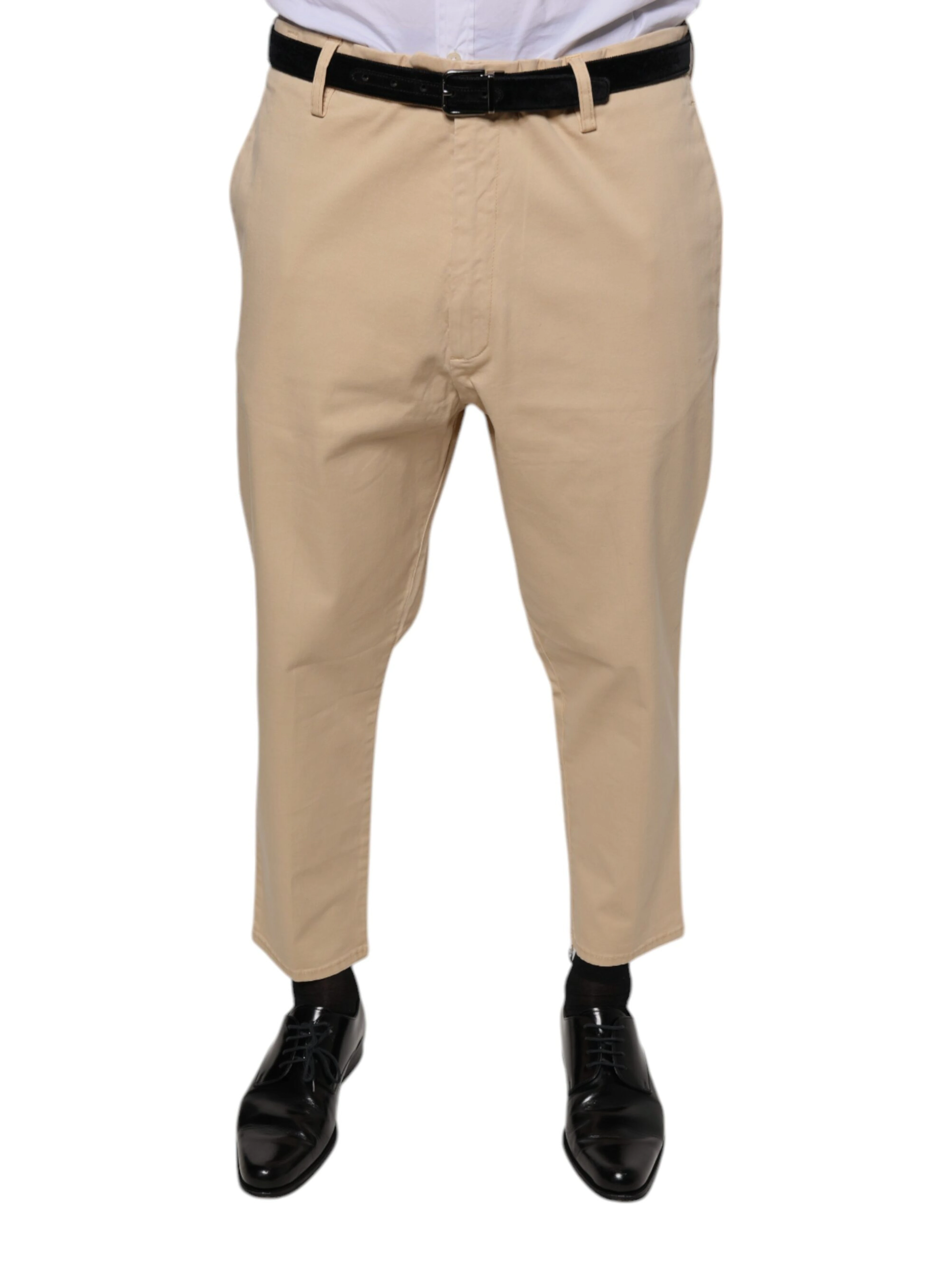 Beige HOUSTON Men Cropped Dress Pants