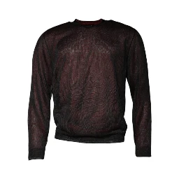 Maroon Polyester Crew Neck Pullover Sweater