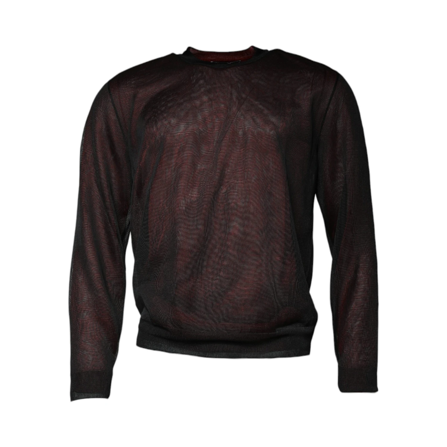 Maroon Polyester Crew Neck Pullover Sweater