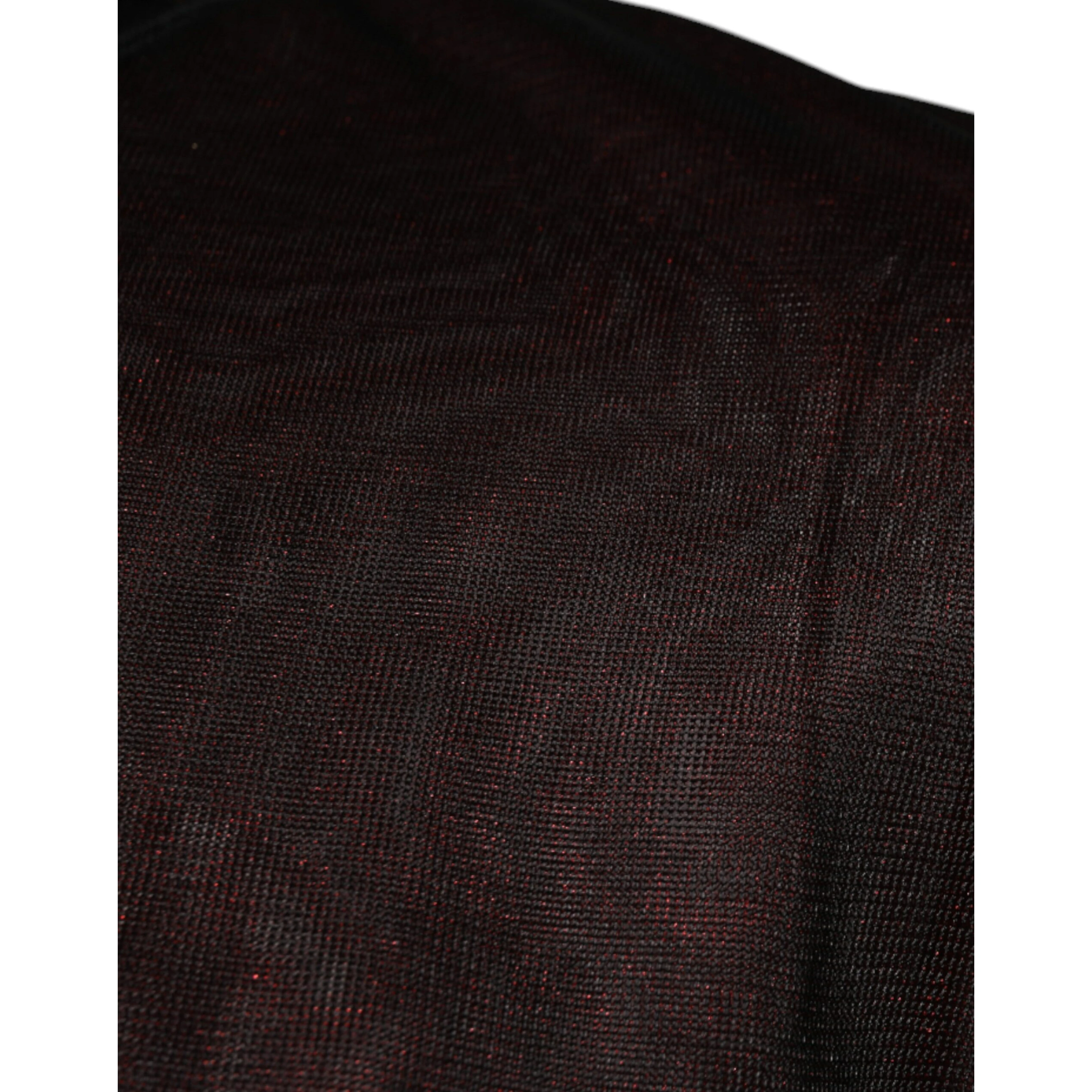 Maroon Polyester Crew Neck Pullover Sweater
