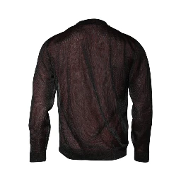 Maroon Polyester Crew Neck Pullover Sweater