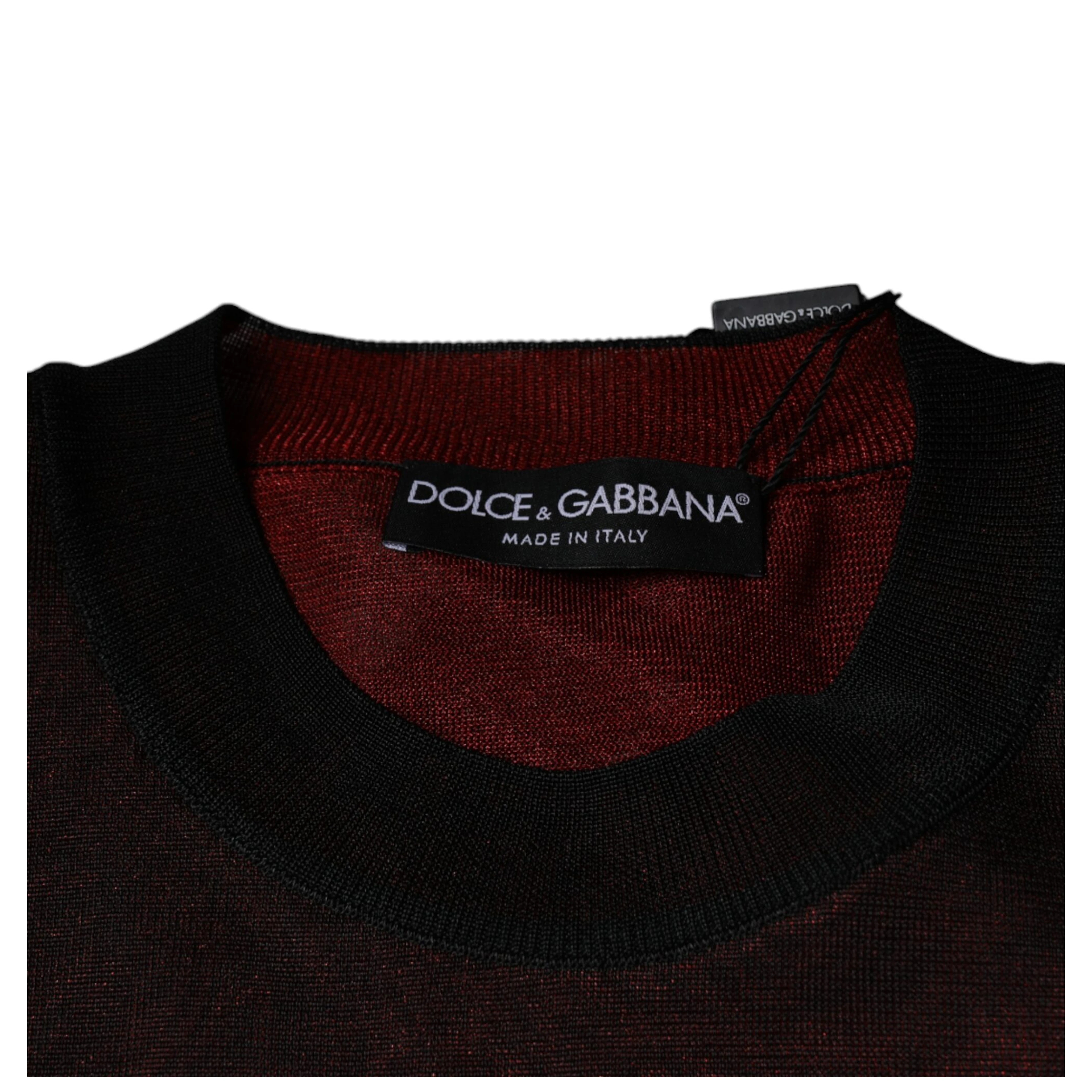 Maroon Polyester Crew Neck Pullover Sweater
