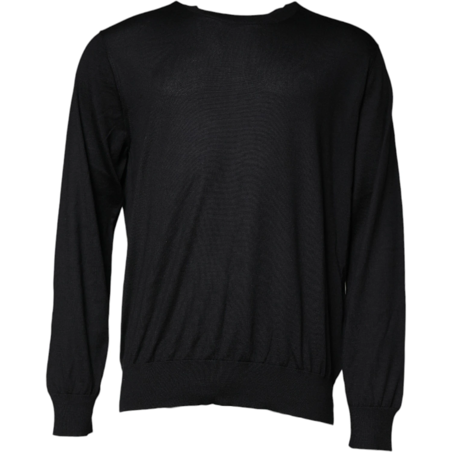Black Cashmere Crew Neck Pullover Sweater