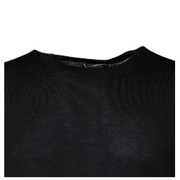 Black Cashmere Crew Neck Pullover Sweater