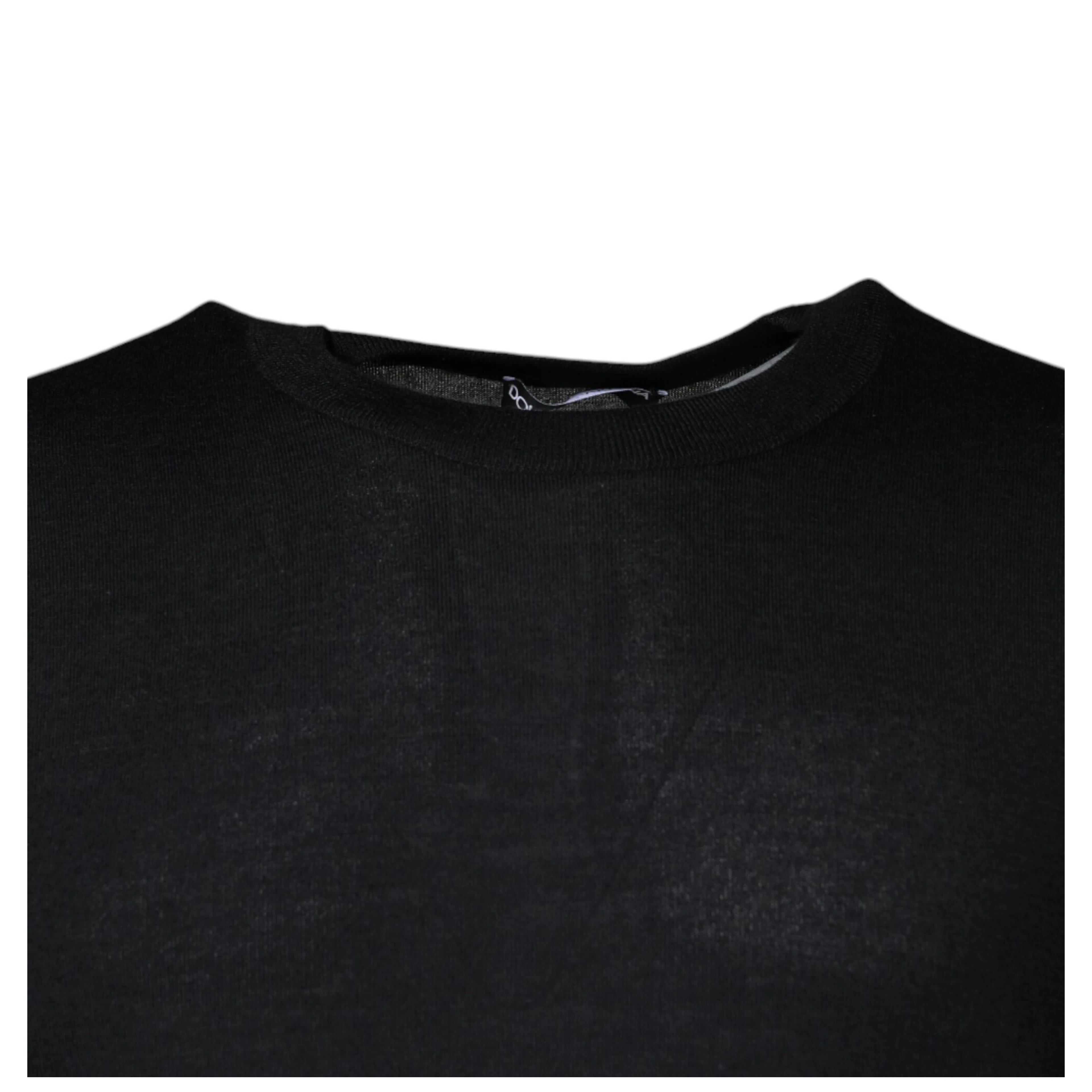 Black Cashmere Crew Neck Pullover Sweater
