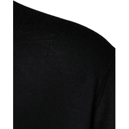 Black Cashmere Crew Neck Pullover Sweater