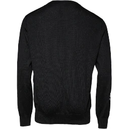 Black Cashmere Crew Neck Pullover Sweater