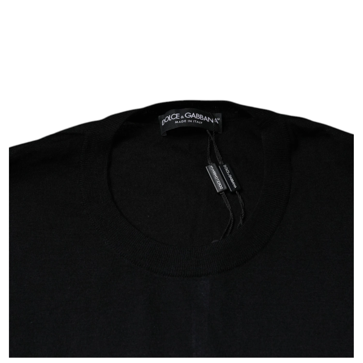 Black Cashmere Crew Neck Pullover Sweater