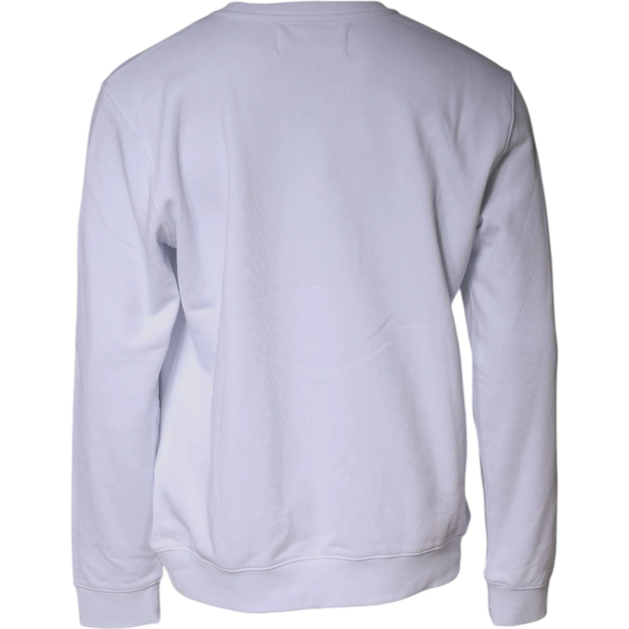 White Embossed Logo Crew Neck Men Sweatshirt Sweater