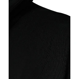 Black Logo Plaque Hooded Full Zip Sweater