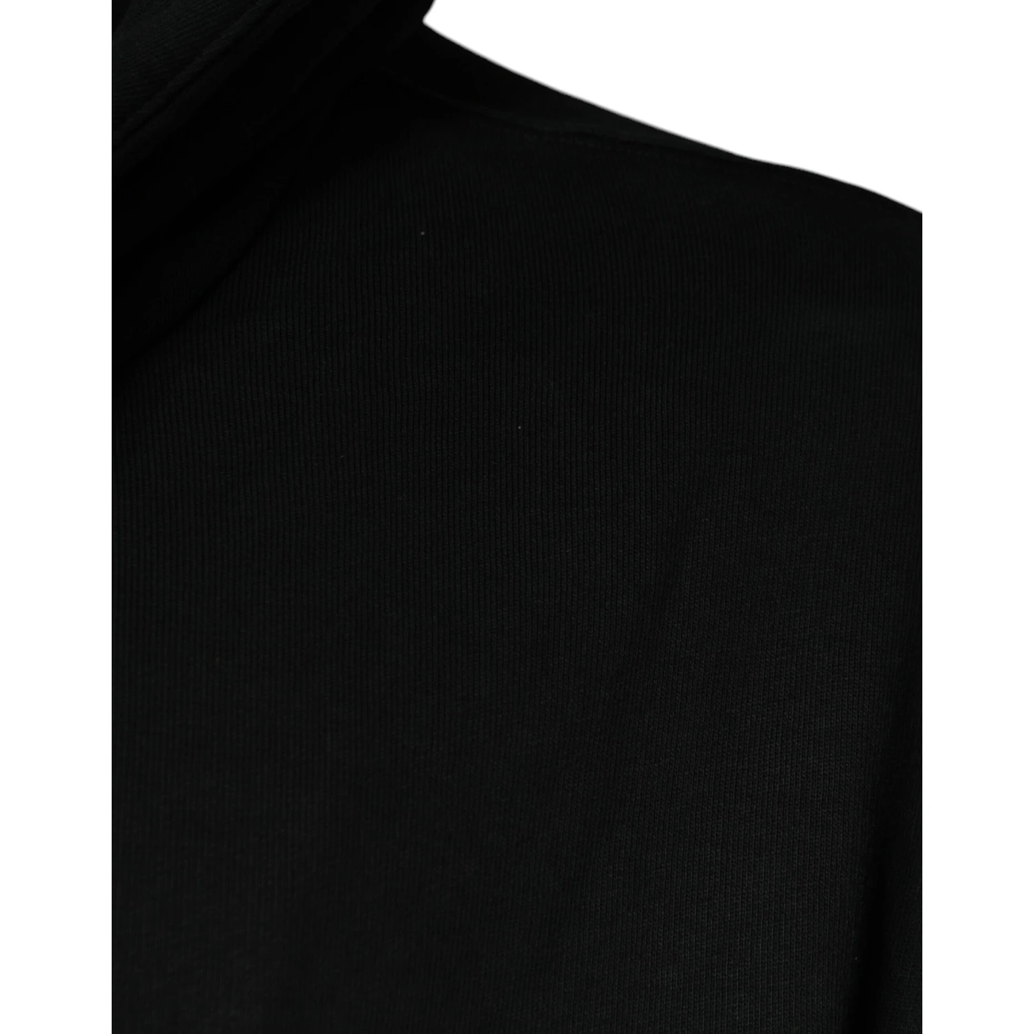 Black Logo Plaque Hooded Full Zip Sweater