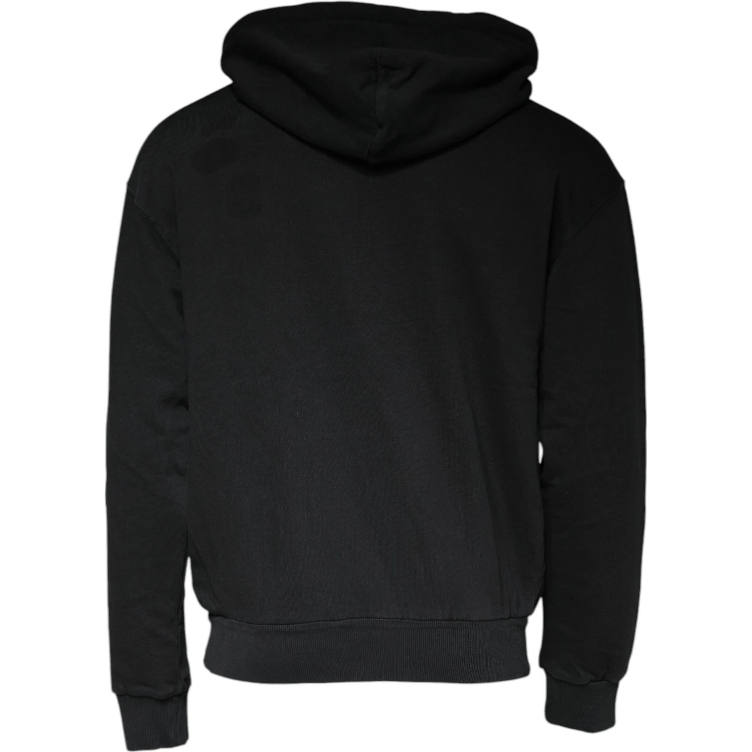 Black Logo Plaque Hooded Full Zip Sweater
