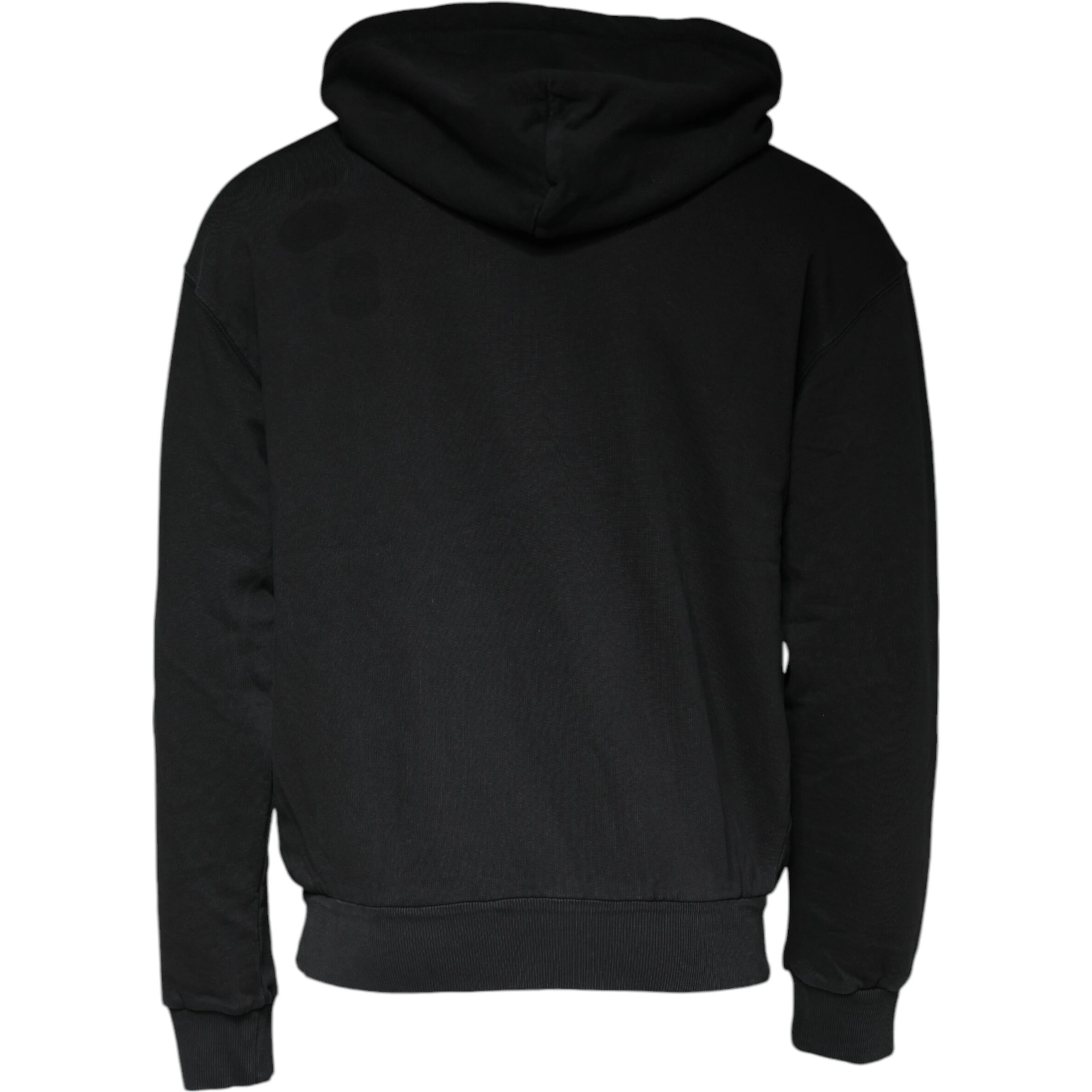 Black Logo Plaque Hooded Full Zip Sweater