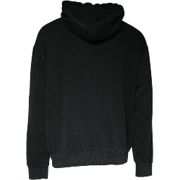 Black Logo Plaque Hooded Full Zip Sweater