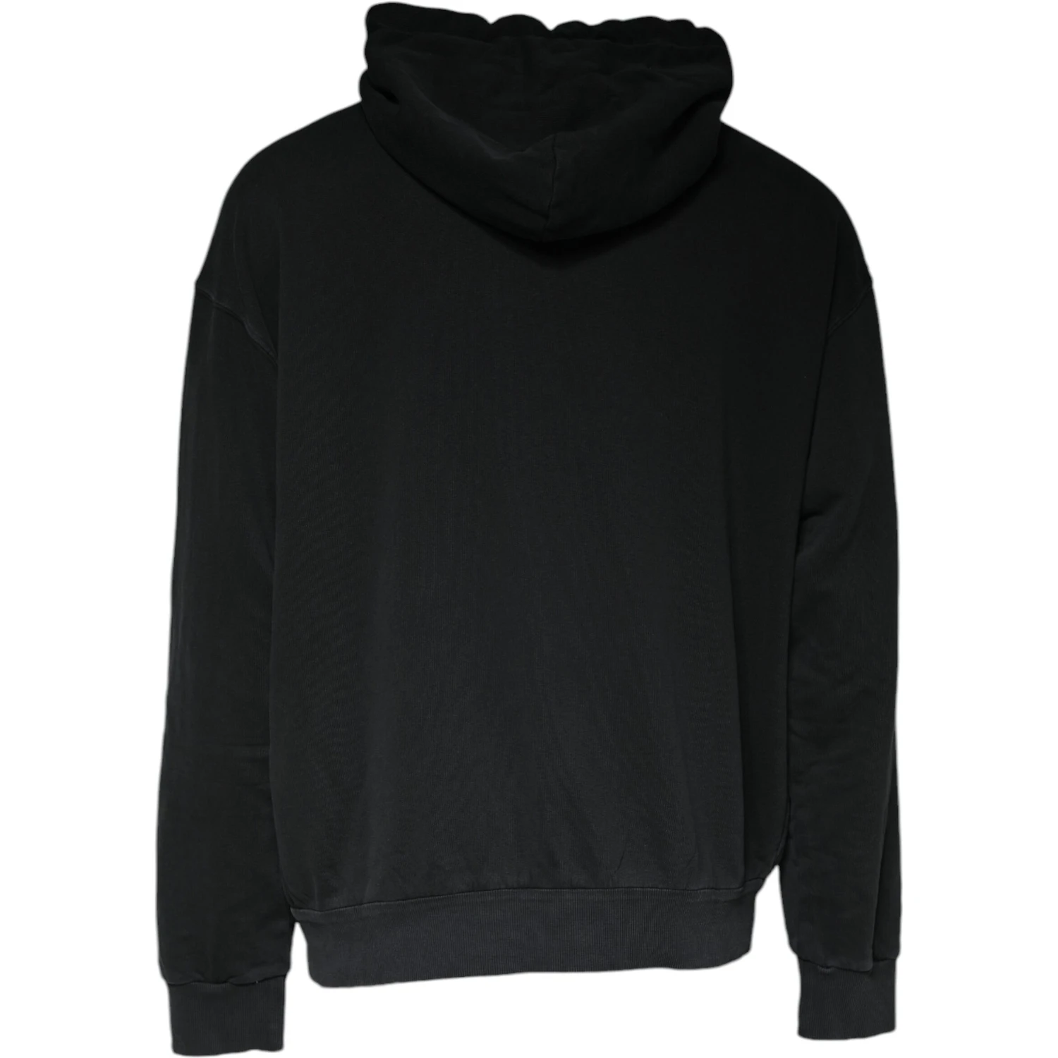 Black Logo Plaque Hooded Full Zip Sweater