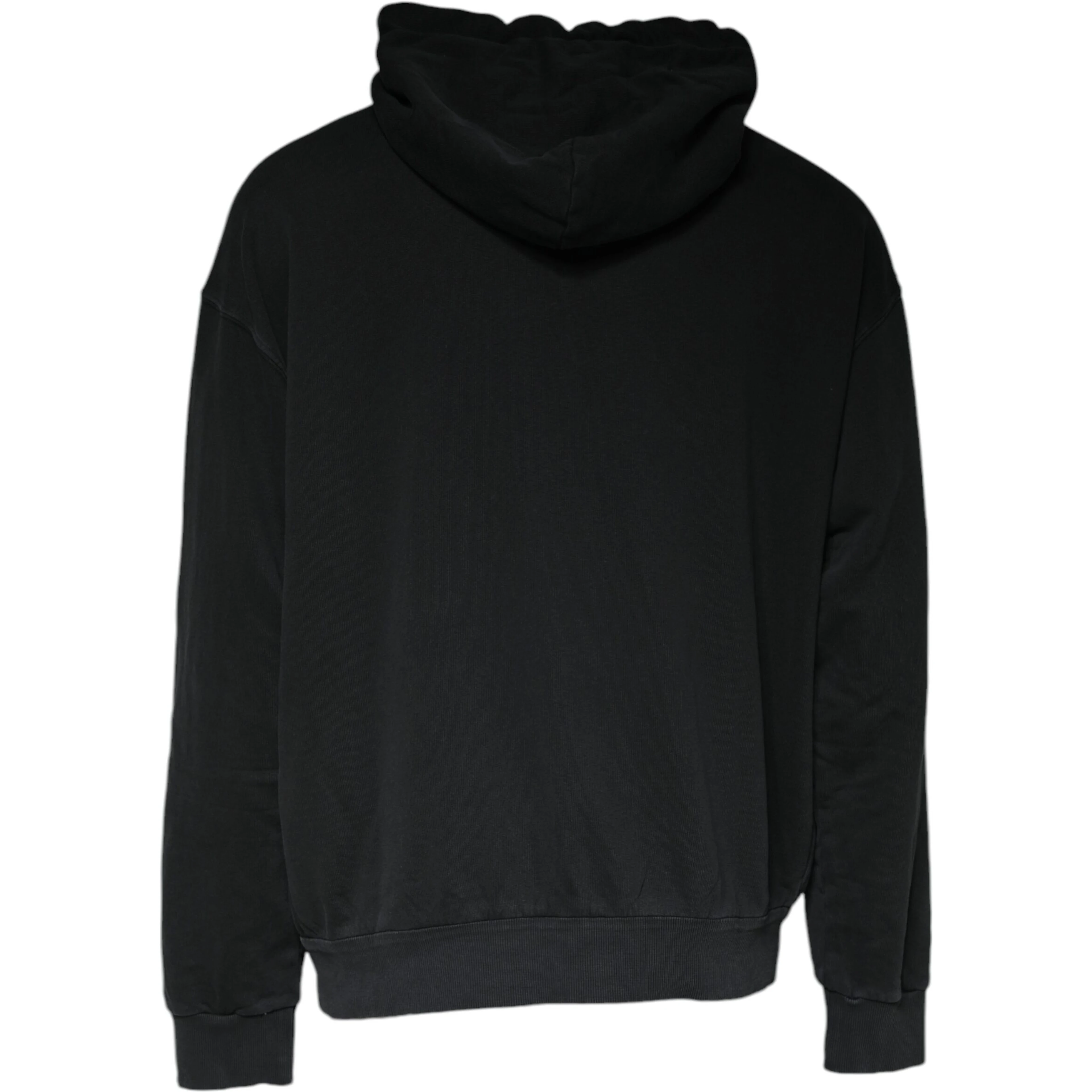 Black Logo Plaque Hooded Full Zip Sweater