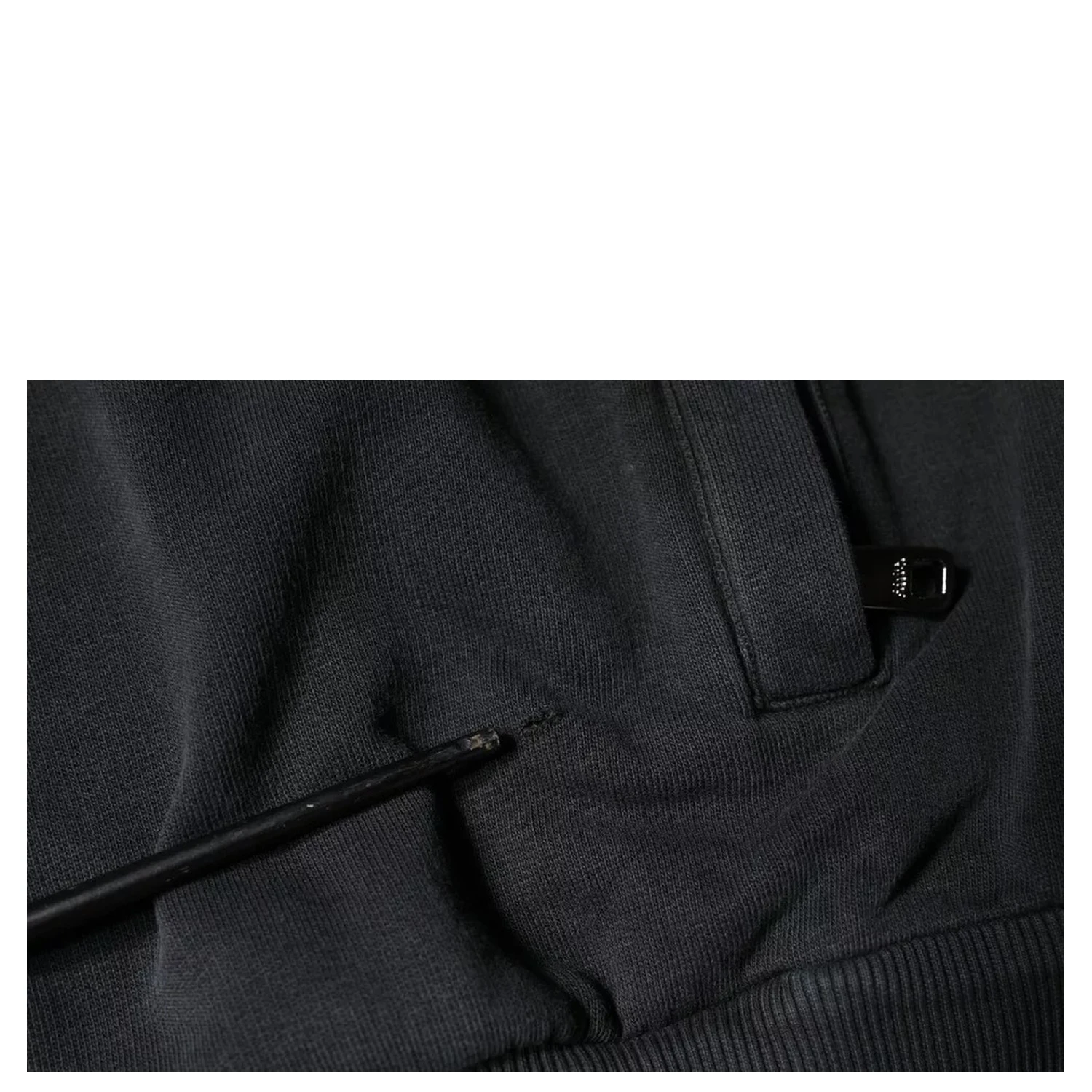 Black Logo Plaque Hooded Full Zip Sweater
