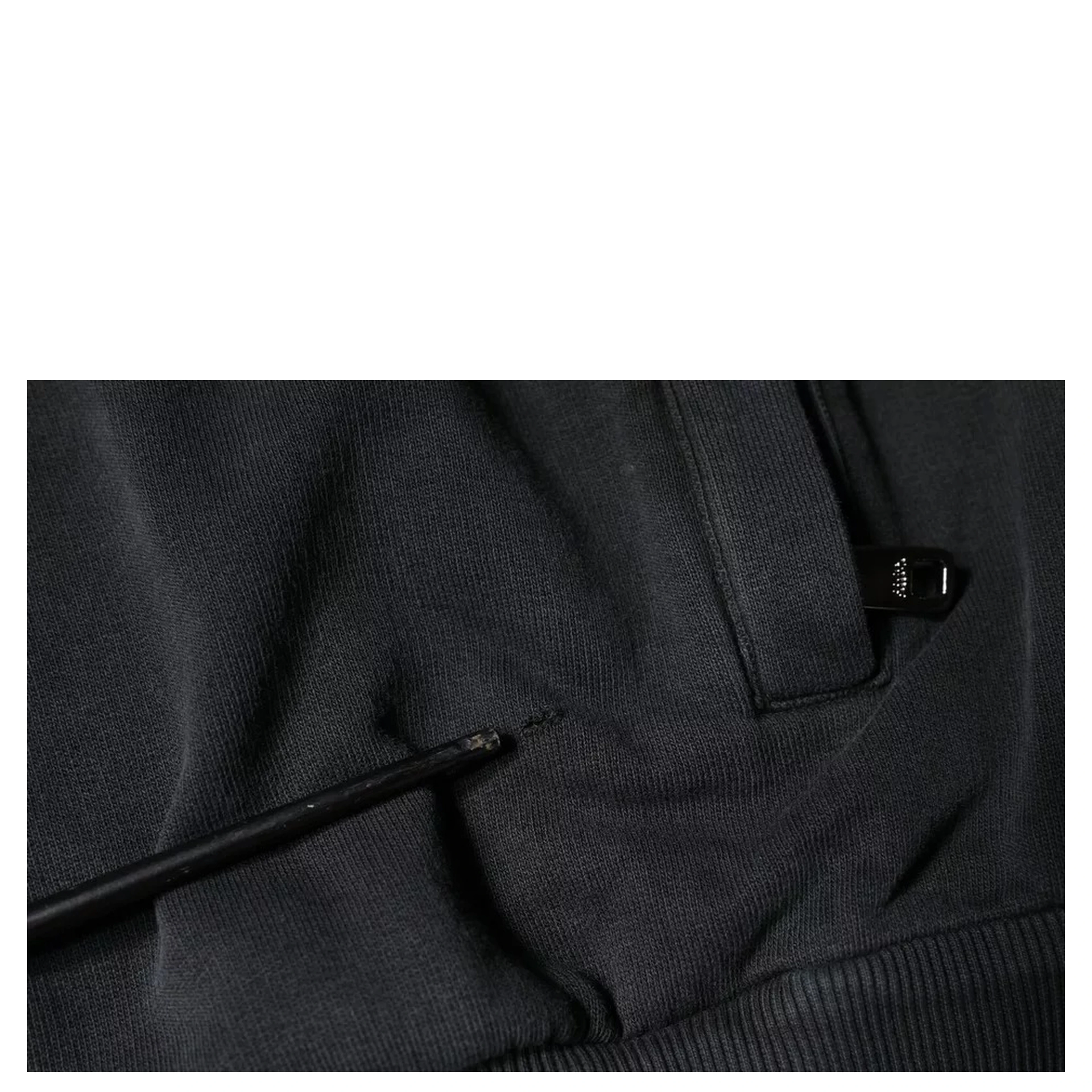 Black Logo Plaque Hooded Full Zip Sweater