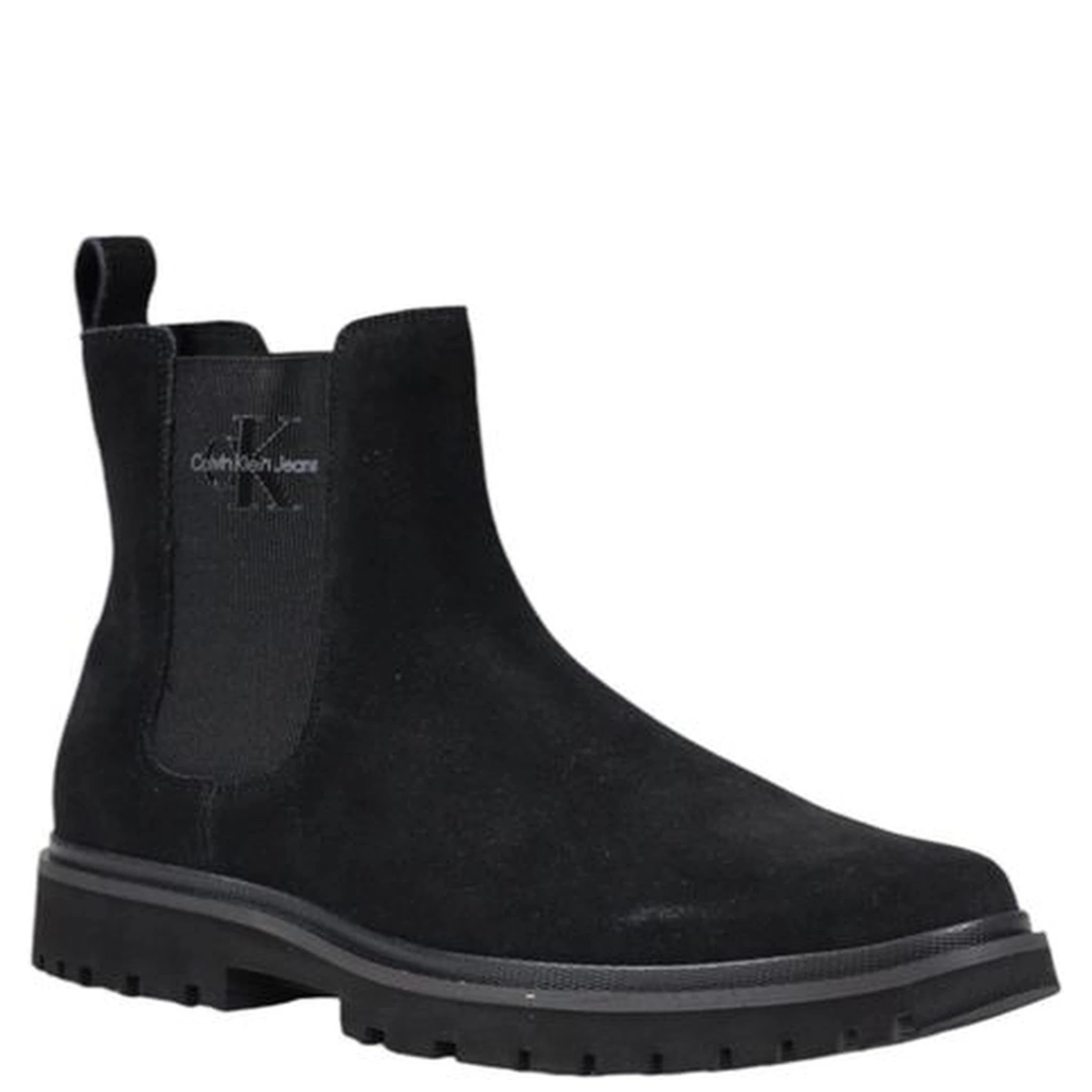 Black Suede Leather Chelsea Boots