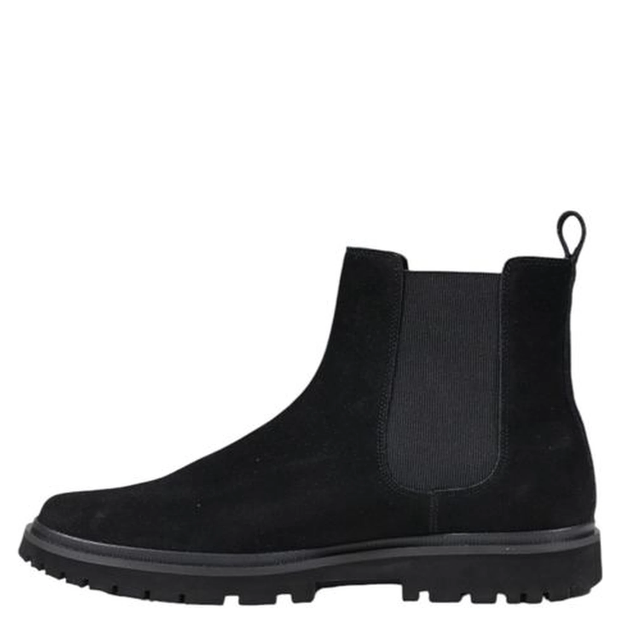 Black Suede Leather Chelsea Boots