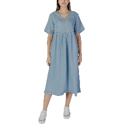 Light Blue Cotton Long Dress