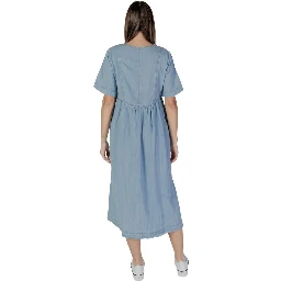 Light Blue Cotton Long Dress