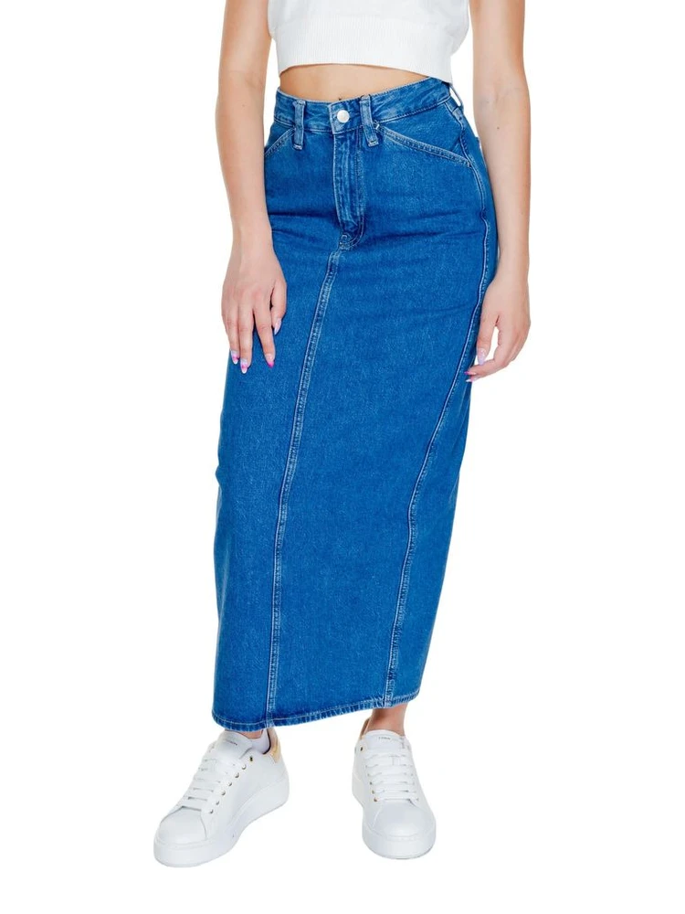 Blue Cotton Long Skirt