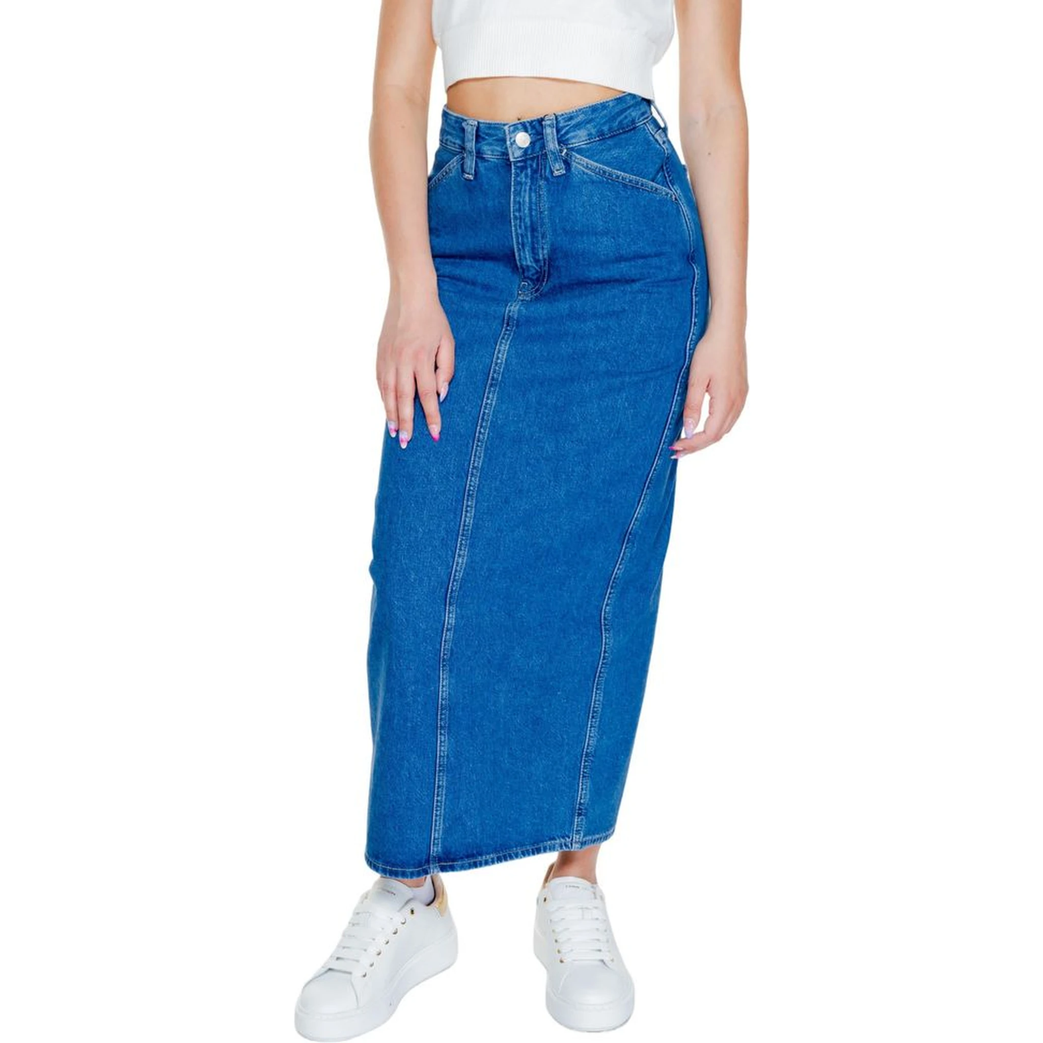 Blue Cotton Long Skirt