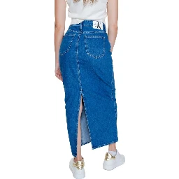 Blue Cotton Long Skirt