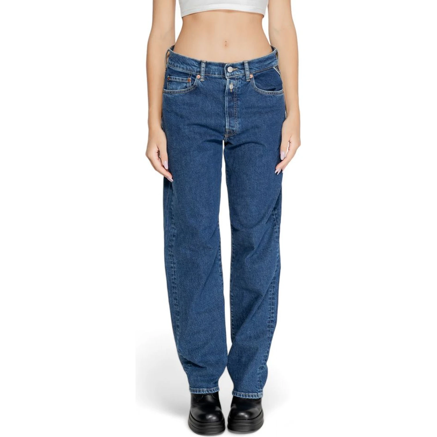 Blue Cotton Mom Jeans