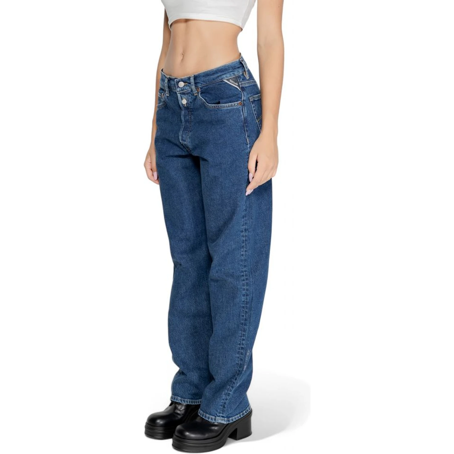 Blue Cotton Mom Jeans