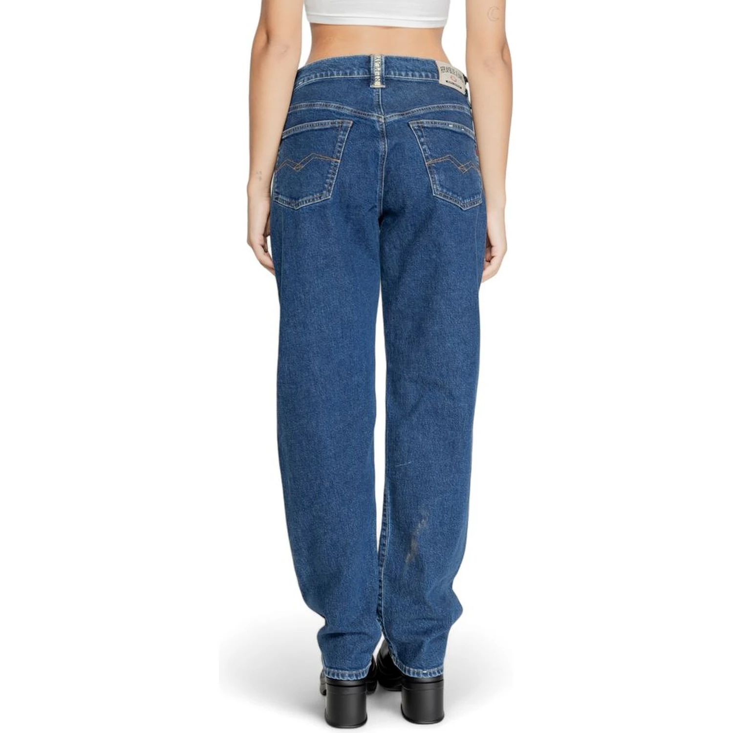 Blue Cotton Mom Jeans