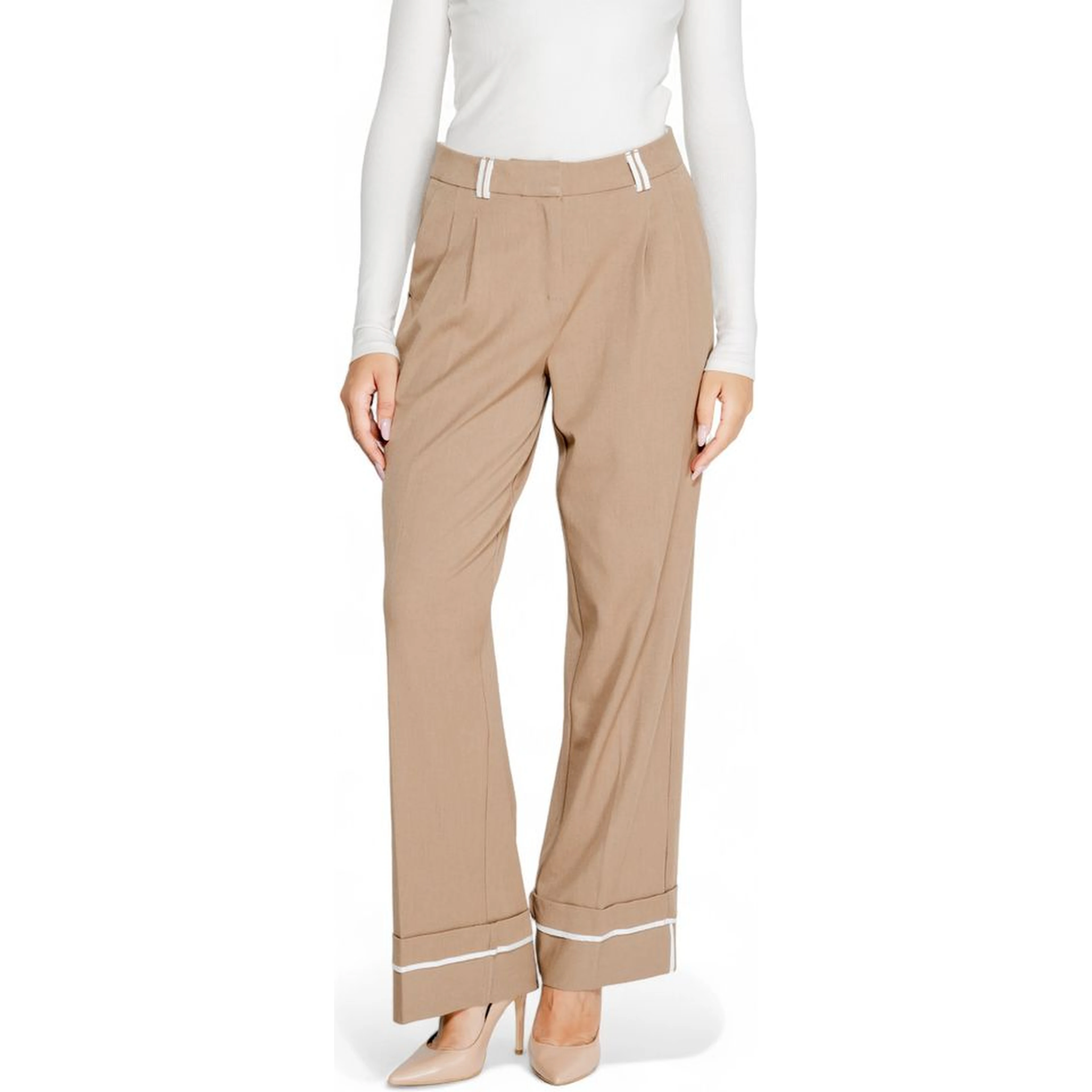Brown Recycled Polyester Casual Pants
