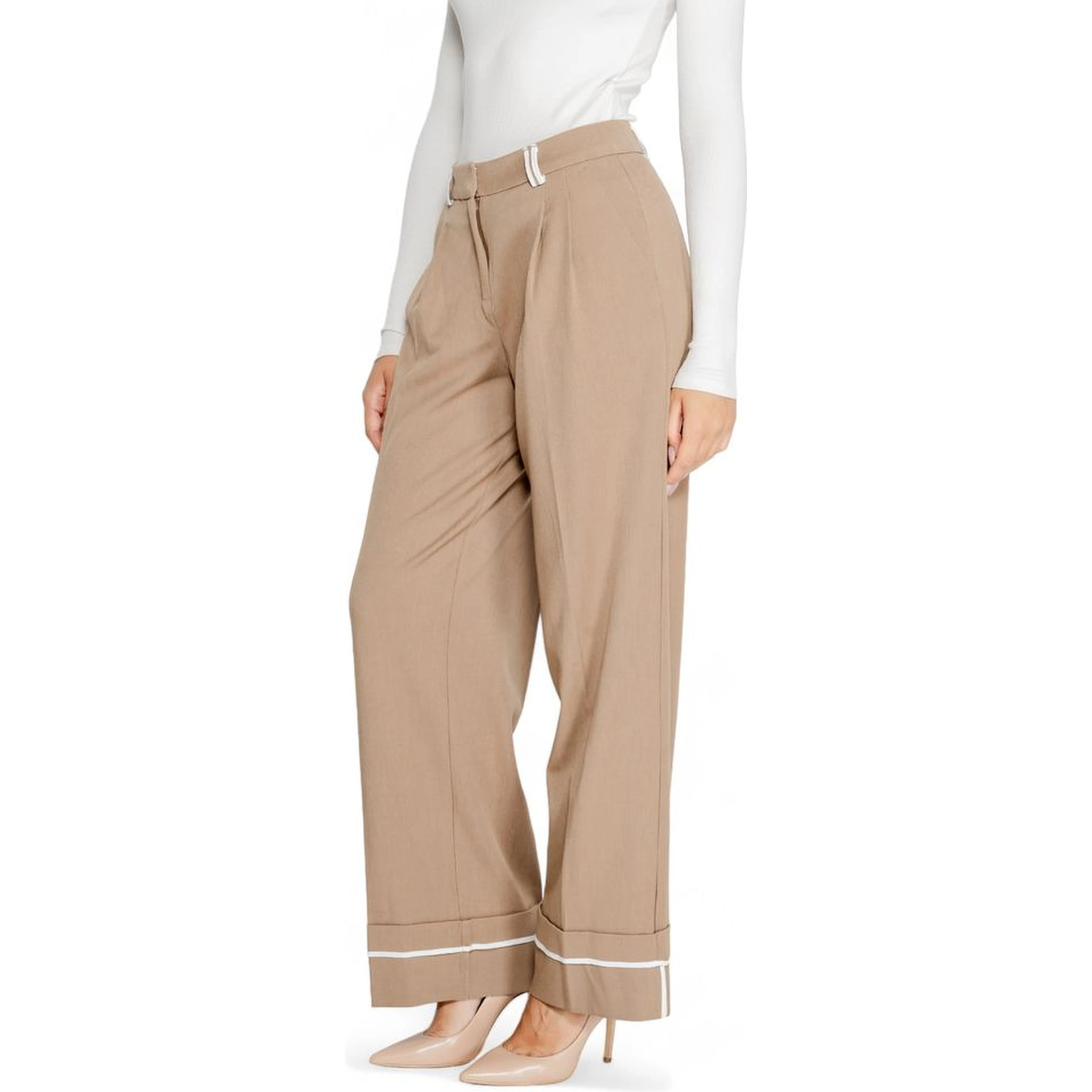 Brown Recycled Polyester Casual Pants