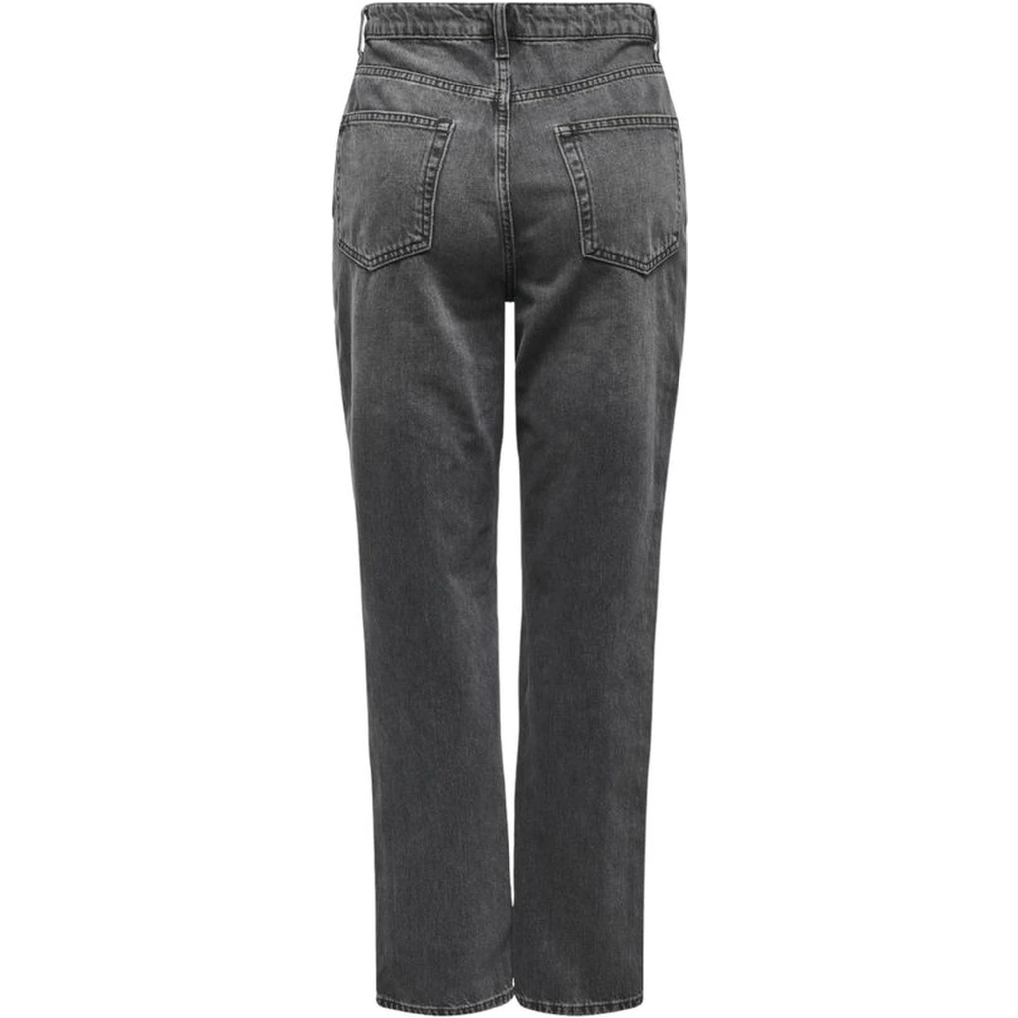 Gray Cotton Mom Jeans