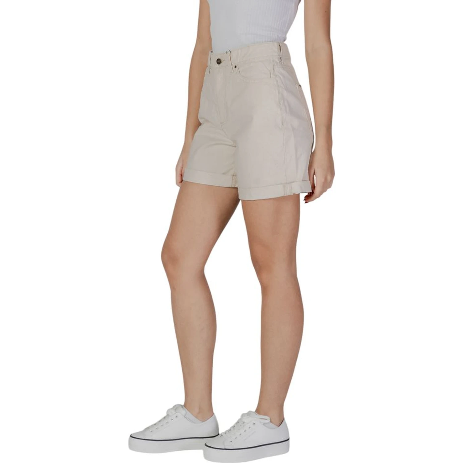 Beige Cotton Shorts