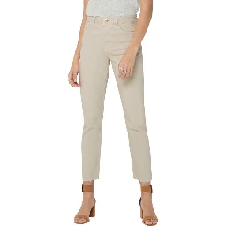Beige Cotton Mom Jeans