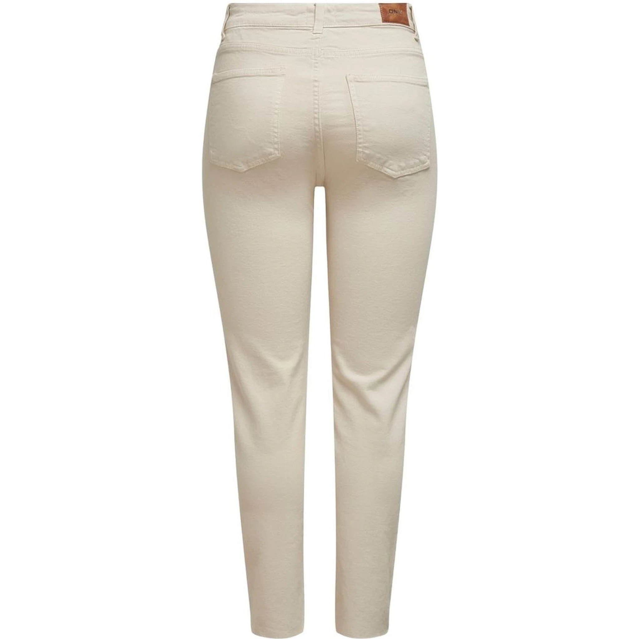 Beige Cotton Mom Jeans