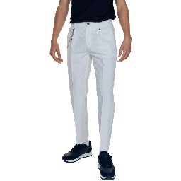 White Cotton Casual Pants