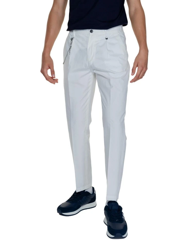 White Cotton Casual Pants